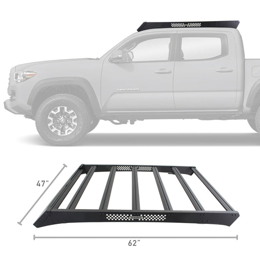 Ceros Low Profile Roof Rack Textured Black 2016-2023 Toyota Tacoma Go Rhino-1