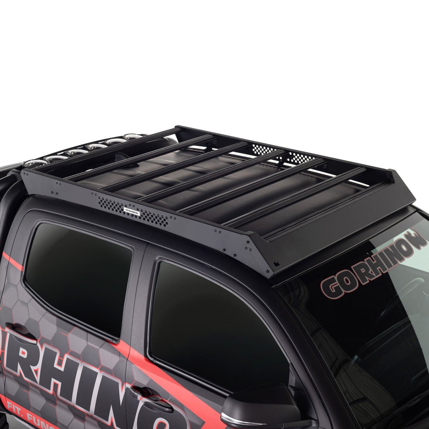 Ceros Low Profile Roof Rack Textured Black 2016-2023 Toyota Tacoma Go Rhino-8