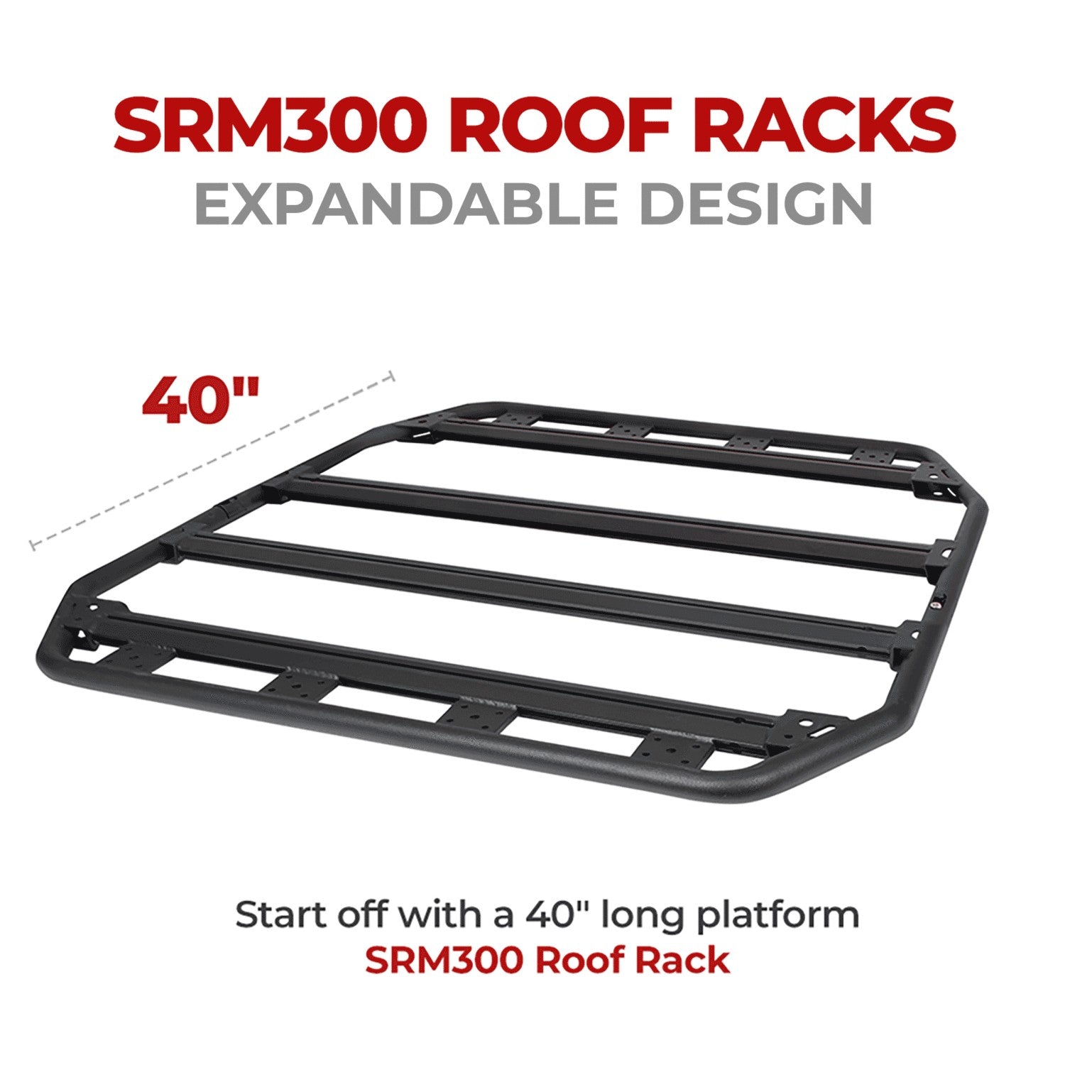 SRM300 40 Inch Flat Platform Roof Rack Textured Black Go Rhino-2