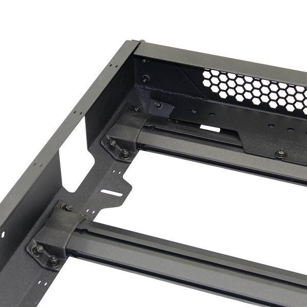 SRM400 Fabricated Customizable Steel Basket Roof Rack Textured Black Go Rhino-26