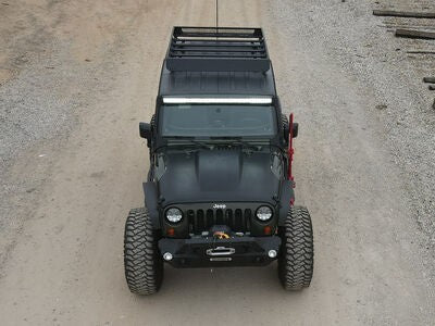 SRM400 Fabricated Customizable Steel Basket Roof Rack Textured Black Go Rhino-2
