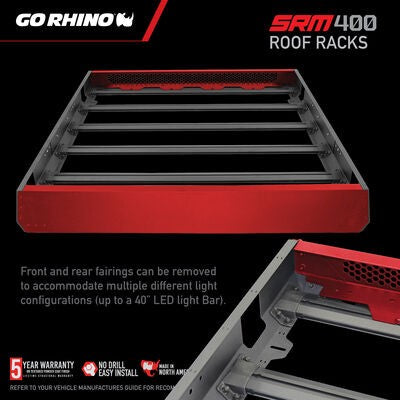 SRM400 Fabricated Customizable Steel Basket Roof Rack Textured Black Go Rhino-13