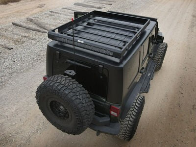 SRM400 Fabricated Customizable Steel Basket Roof Rack Textured Black Go Rhino-4