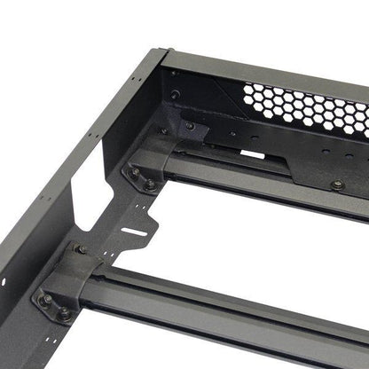 SRM400 Fabricated Customizable Steel Basket Roof Rack Textured Black Go Rhino-10