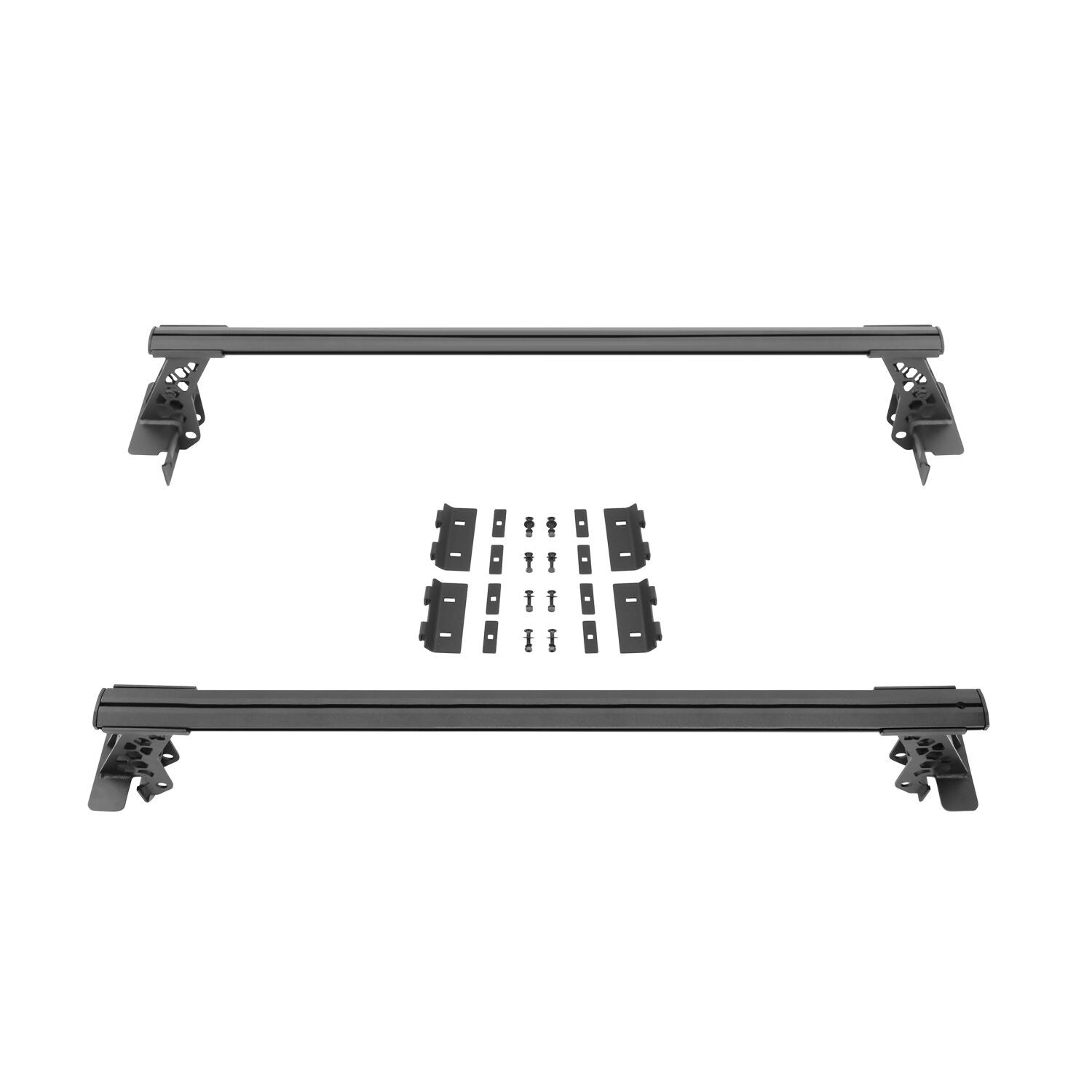 XRS Cross Bars Truck Bed Rail Kit for Full Sized Trucks without Tonneau Covers Textured Black 2007-2026 Toyota Tundra 2015-2026 Silverado/Sierra 2500 HD Go Rhino