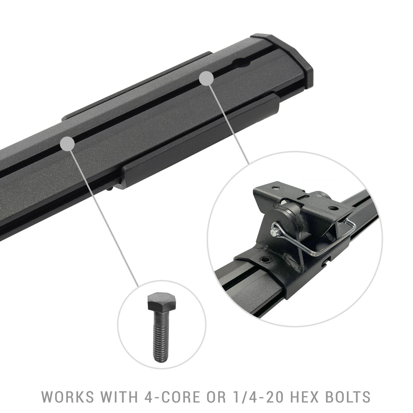 XRS Cross Bars 37 3/4 Inch Side Rail Accessory Kit Textured Black Go Rhino-5