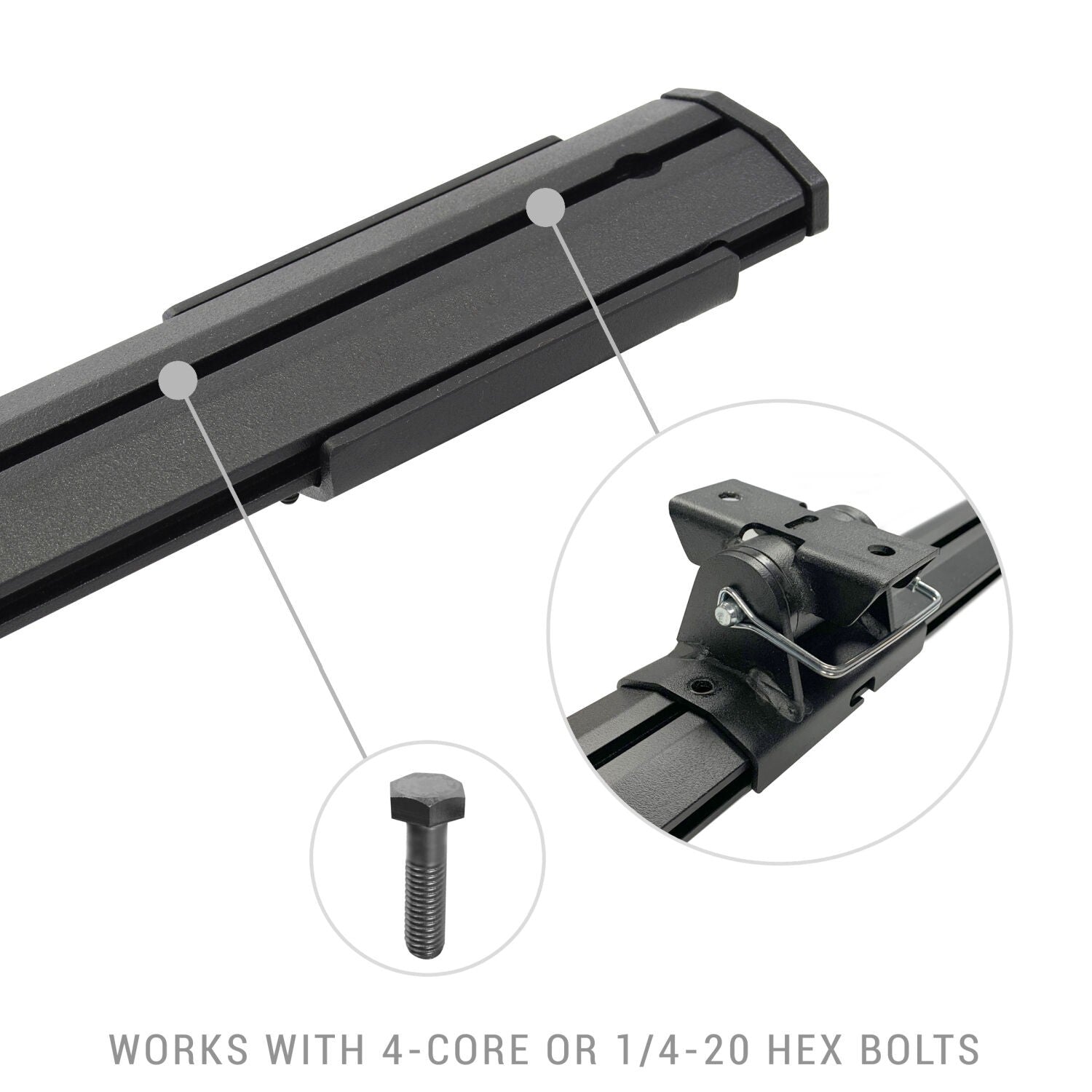 XRS Cross Bars 37 3/4 Inch Side Rail Accessory Kit Textured Black Go Rhino-5