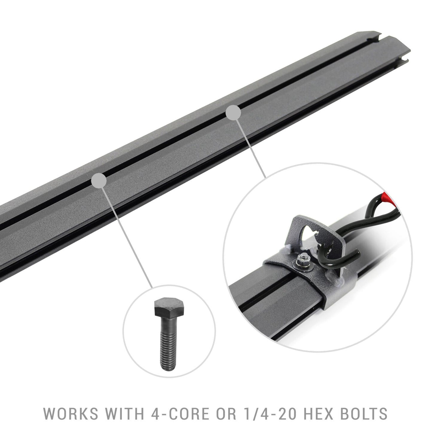 XRS Cross Bars 49 3/4 Inch Side Rail Accessory Kit Textured Black Go Rhino-5