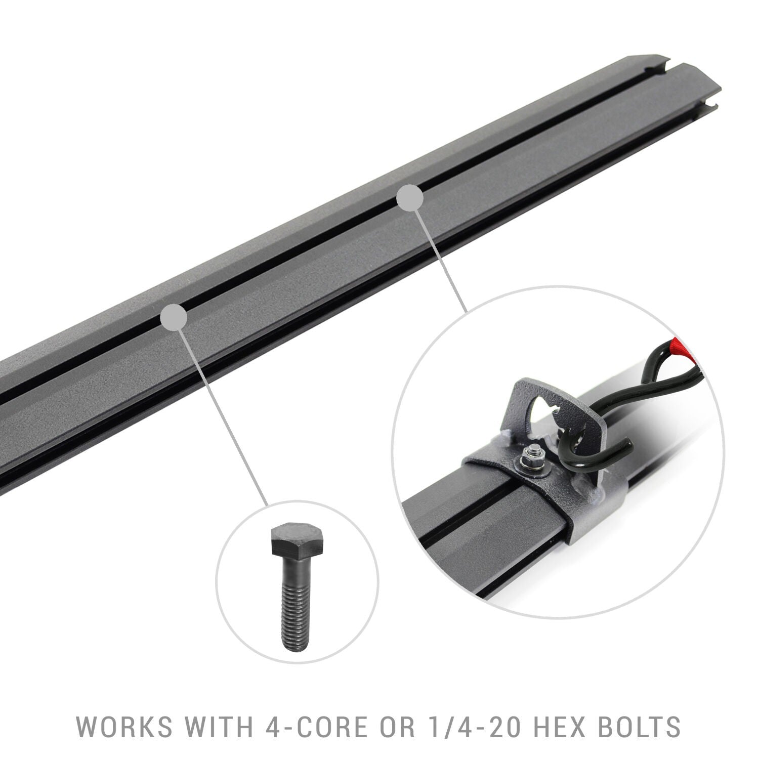 XRS Cross Bars 49 3/4 Inch Side Rail Accessory Kit Textured Black Go Rhino-5