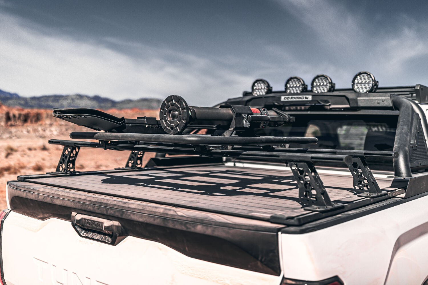 XRS Cross Bars Bed Rail Kit for Full/Mid Sized Trucks W/Tonneau Cover T Tracks Textured Black 2006-2026 Nissan Frontier 2016-2026 Toyota Tacoma 2017-2026 Ford F-250/F-350 Go Rhino-2