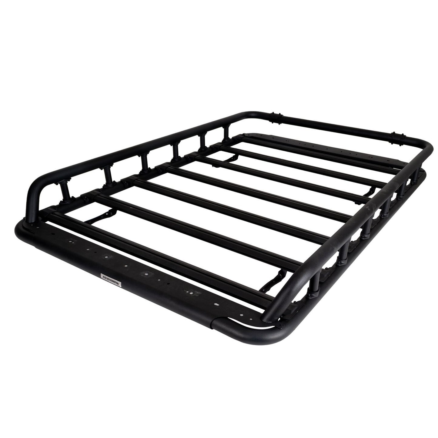 SRM500 Flat Platform Roof Rack With Side & Rear Rail Kit Textured Black Go Rhino