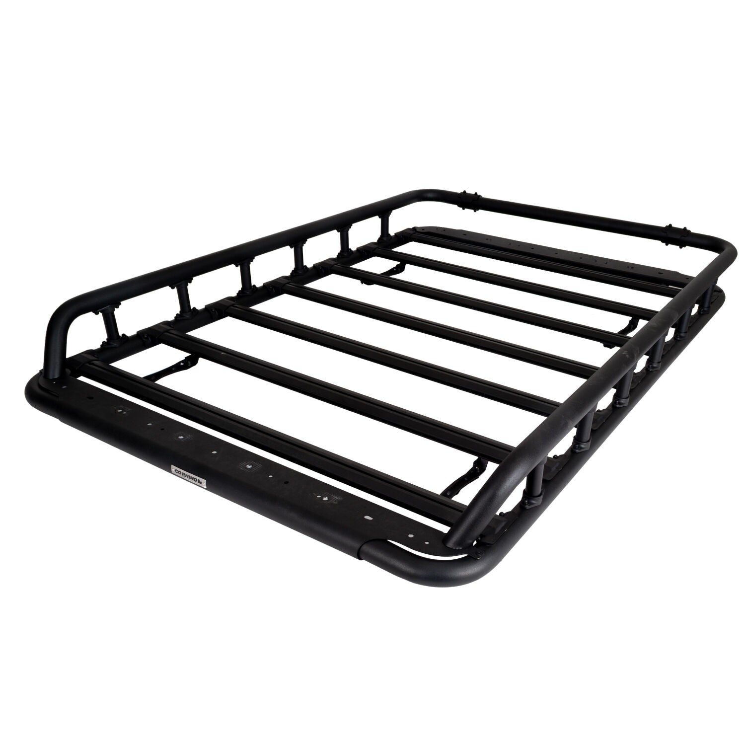 SRM500 Flat Platform Roof Rack With Side & Rear Rail Kit Textured Black Go Rhino