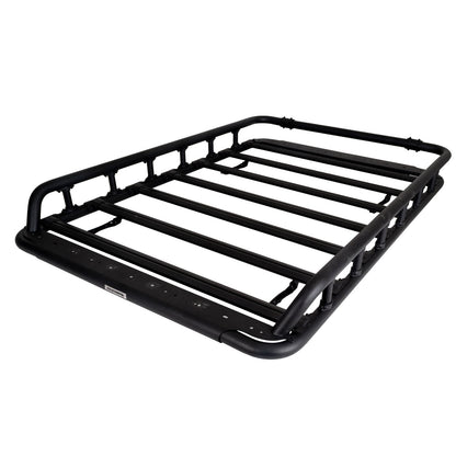 SRM500 Flat Platform Roof Rack With Side & Rear Rail Kit Textured Black Go Rhino
