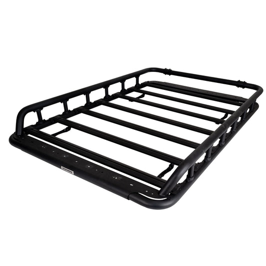 SRM500 Flat Platform Roof Rack With Side & Rear Rail Kit Textured Black Go Rhino