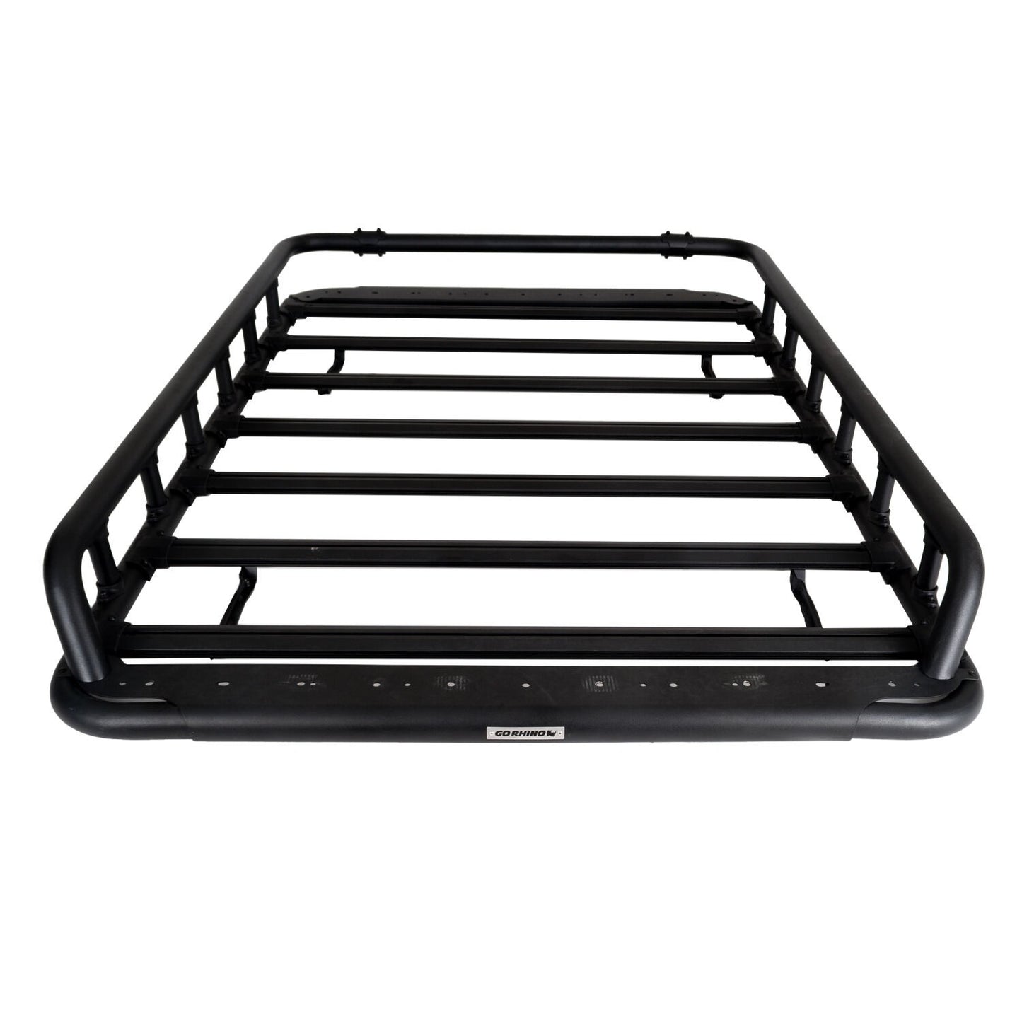 SRM500 Flat Platform Roof Rack With Side & Rear Rail Kit Textured Black Go Rhino-1