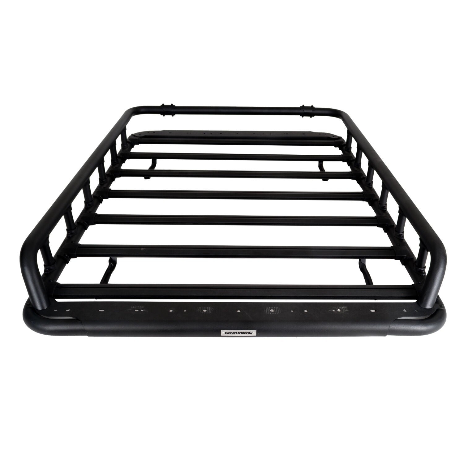 SRM500 Flat Platform Roof Rack With Side & Rear Rail Kit Textured Black Go Rhino-1