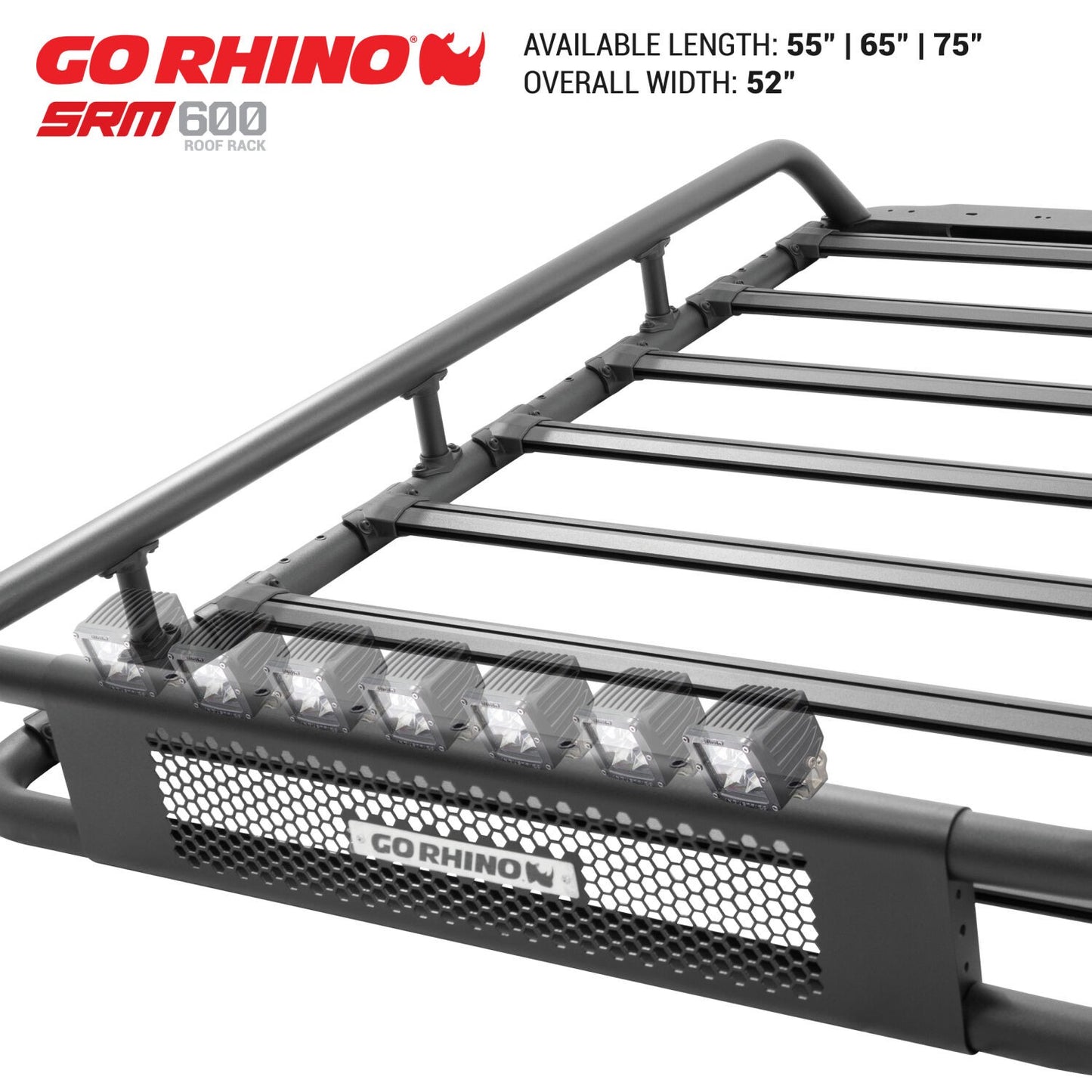 SRM600 Tubular Basket Style Roof Rack Textured Black Go Rhino-26