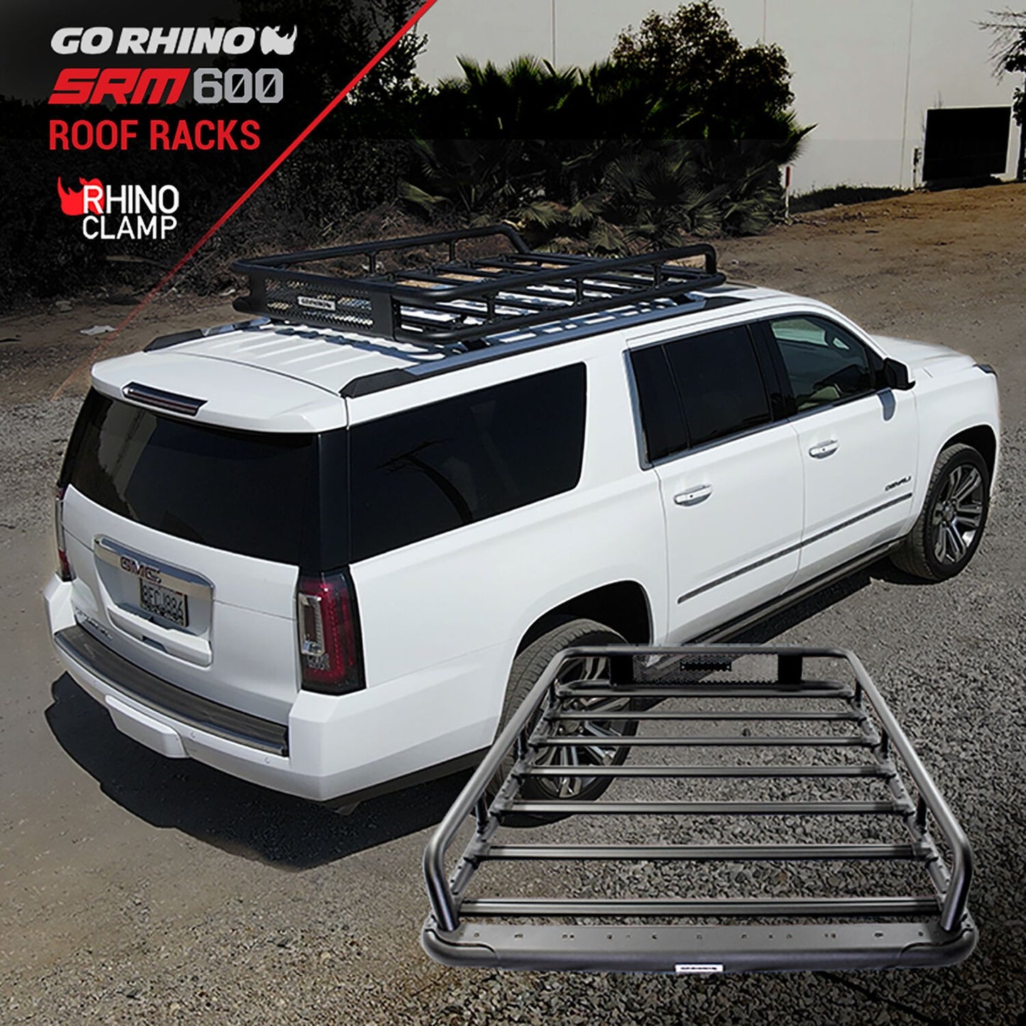 SRM600 Tubular Basket Style Roof Rack Textured Black Go Rhino-8