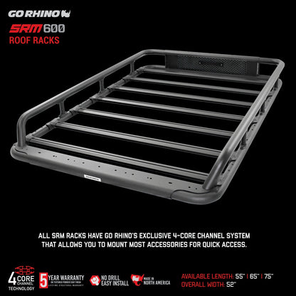 SRM600 Tubular Basket Style Roof Rack Textured Black Go Rhino-10
