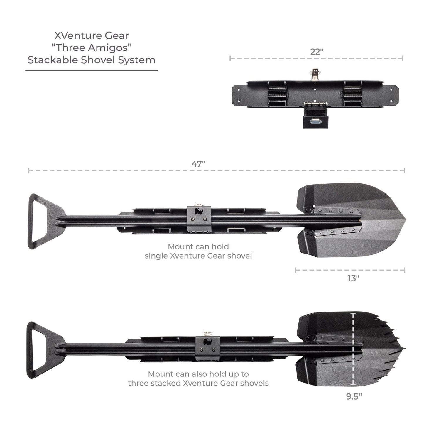 XRS/SRM 4 CORE Shovel Mount Kit Textured Black Go Rhino-10