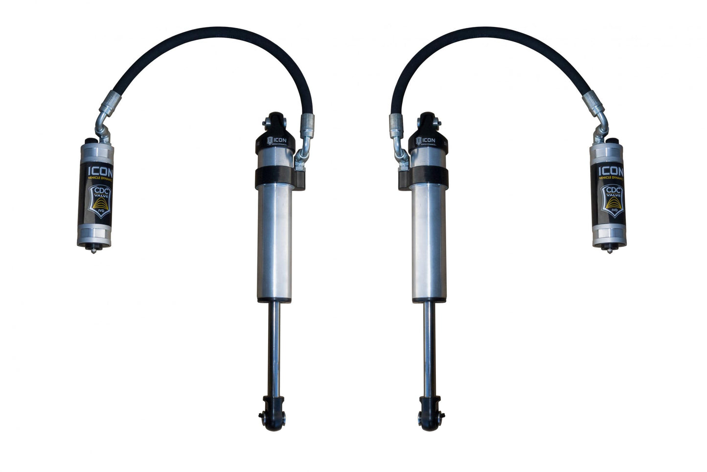2003-2024 Toyota 4Runner 2005-2023 Toyota Tacoma 2007-2014 Toyota FJ Cruiser Front 2.5 Vs Stock Width Remote Reservoir W/CDCV Secondary Shocks Pair ICON Vehicle Dynamics