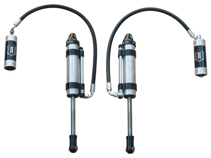 2007-2014 Toyota FJ Cruiser 2003-2024 Toyota 4Runner 2003-2009 Lexus GX470 0-3.5 Inch Lift 2.5 Vs Omega Bypass Remote Reservoir Front Secondary Shocks Pair ICON Vehicle Dynamics