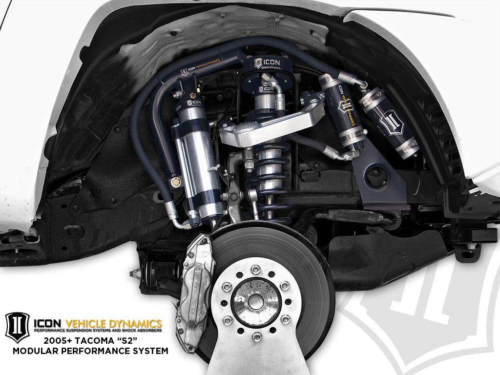 2007-2014 Toyota FJ Cruiser 2003-2024 Toyota 4Runner 2003-2009 Lexus GX470 0-3.5 Inch Lift 2.5 Vs Omega Bypass Remote Reservoir Front Secondary Shocks Pair ICON Vehicle Dynamics-1