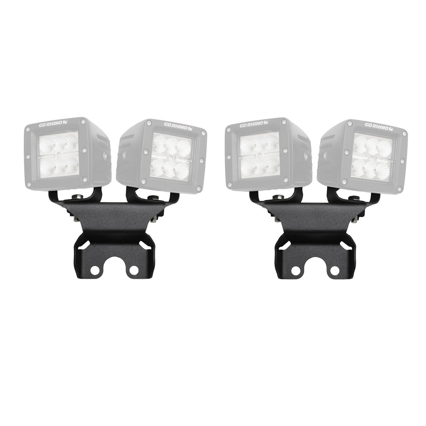 XE Hard Top Light Mount for two 3 Inch x 3 Inch LED Cube Lights Textured Black 2018-2026 Jeep Wrangler JL 2020-2025 Jeep Gladiator Go Rhino-2