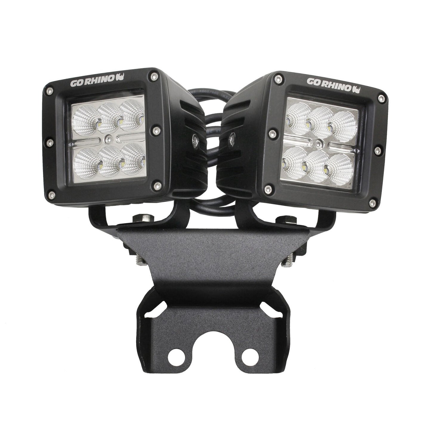XE Hard Top Light Mount for two 3 Inch x 3 Inch LED Cube Lights Textured Black 2018-2026 Jeep Wrangler JL 2020-2025 Jeep Gladiator Go Rhino-3