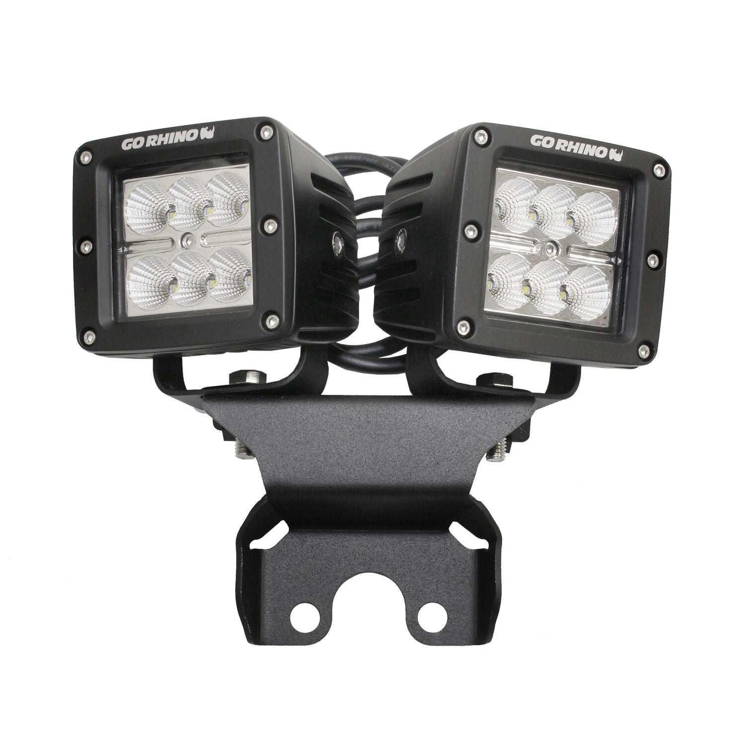 XE Hard Top Light Mount for two 3 Inch x 3 Inch LED Cube Lights Textured Black 2018-2026 Jeep Wrangler JL 2020-2025 Jeep Gladiator Go Rhino-3