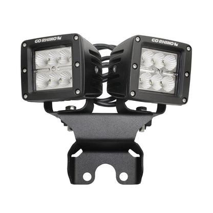 XE Hard Top Light Mount for two 3 Inch x 3 Inch LED Cube Lights Textured Black 2018-2026 Jeep Wrangler JL 2020-2025 Jeep Gladiator Go Rhino-3