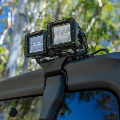 XE Hard Top Light Mount for two 3 Inch x 3 Inch LED Cube Lights Textured Black 2018-2026 Jeep Wrangler JL 2020-2025 Jeep Gladiator Go Rhino-5