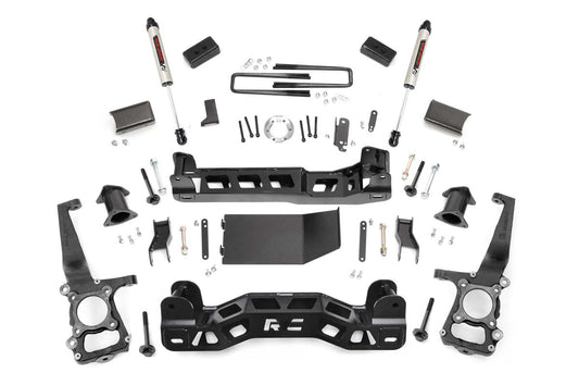 Rough Country 4 Inch Suspension Lift Kit Strut Spacers w/V2 Shocks 09-10 F-150 4WD Rough Country