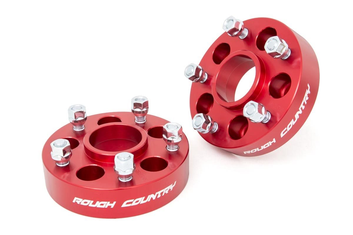 1.5 Inch Wheel Adapters | 5x4.5 to 5x5 | Red | Jeep Cherokee XJ/Comanche MJ/Wrangler TJ  Rough Country