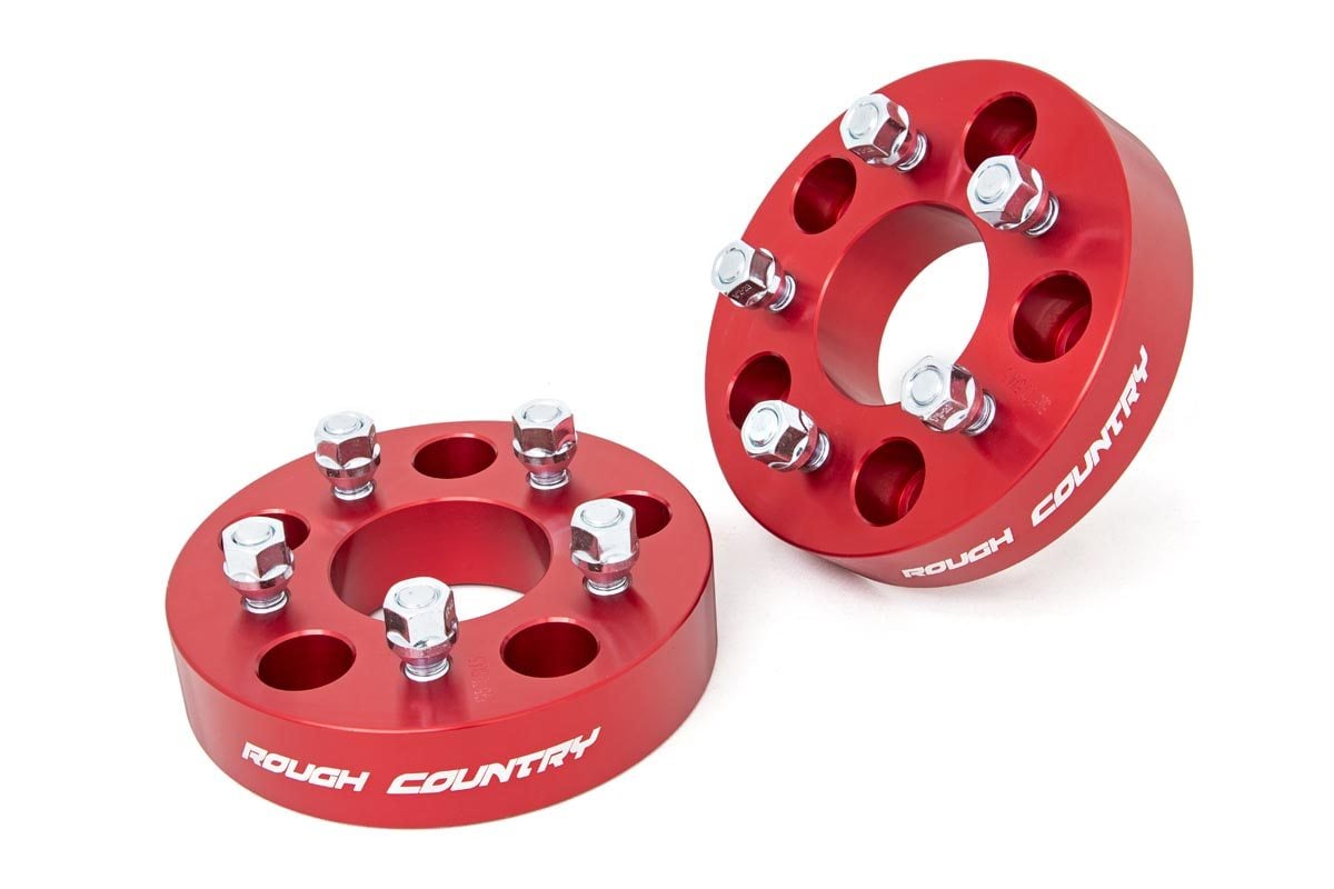 1.5 Inch Wheel Adapters | 5x5 to 5x4.5 | Red | Jeep Wrangler JK/Wrangler Unlimited (07-18) Rough Country