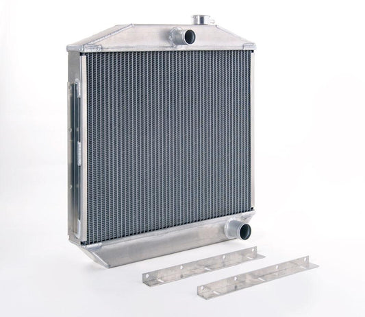 55-57 Chevrolet Bel Air Downflow Radiator for GM w/Std Trans Factory-Fit Natural Finish Radiator Be Cool