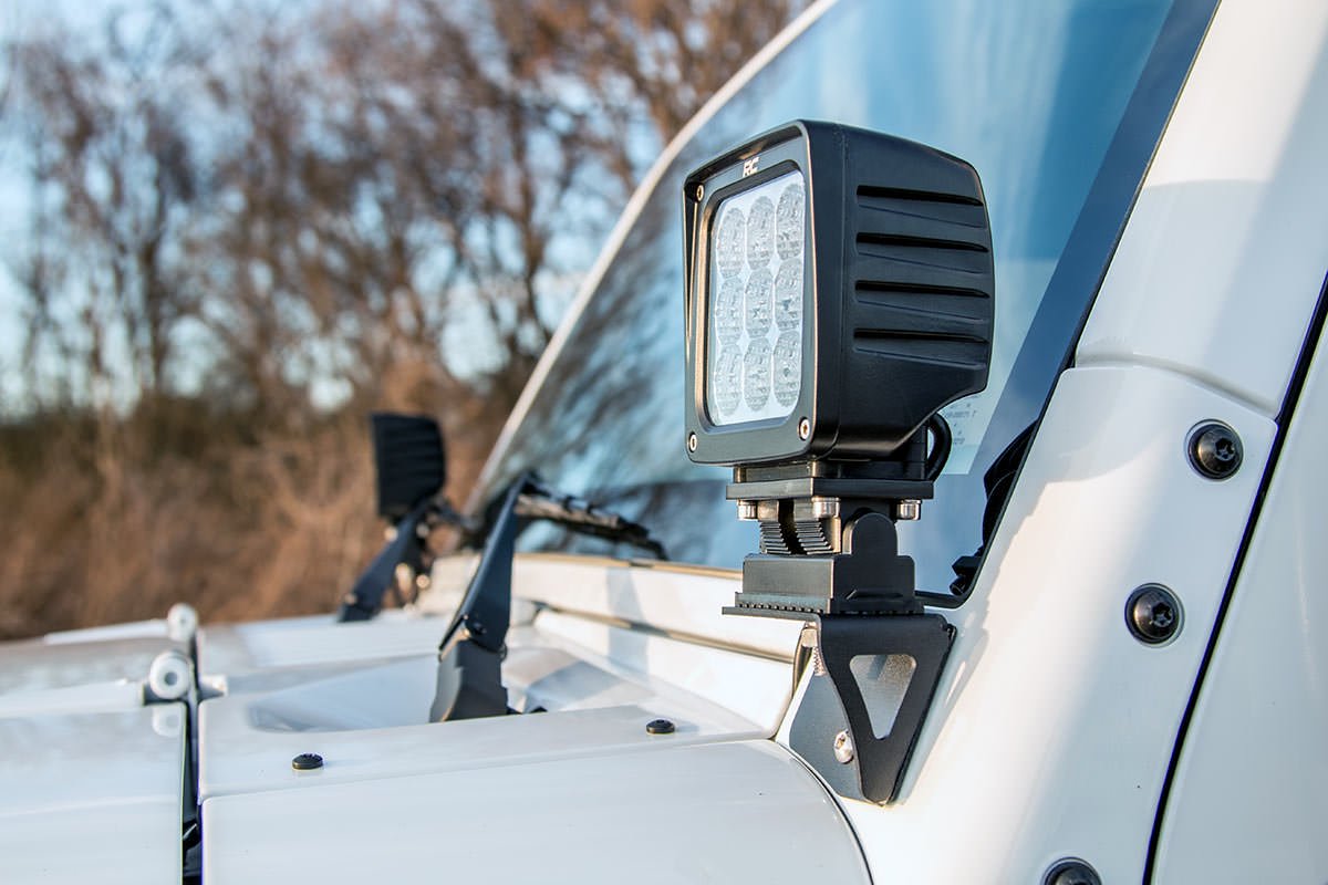 Jeep Lower Windshield Light Mounts 07-18 Wrangler JK Rough Country