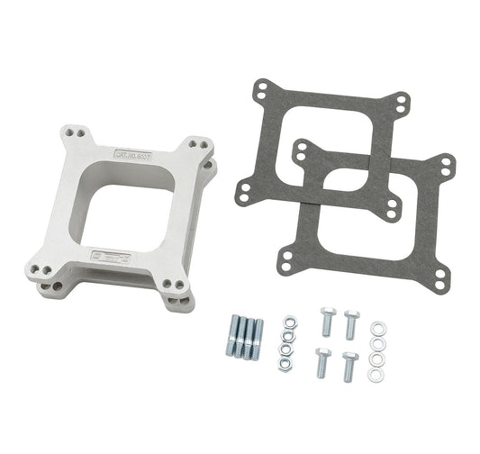 Carburetor Spacer Kit Open Center Aluminum 2 Inch This Die-Cast Aluminum Carburetor Spacer Kit Fits Holley & Carter Carburetors with Standard Bolt Patterns with a 2 Inch Open Center Mr Gasket