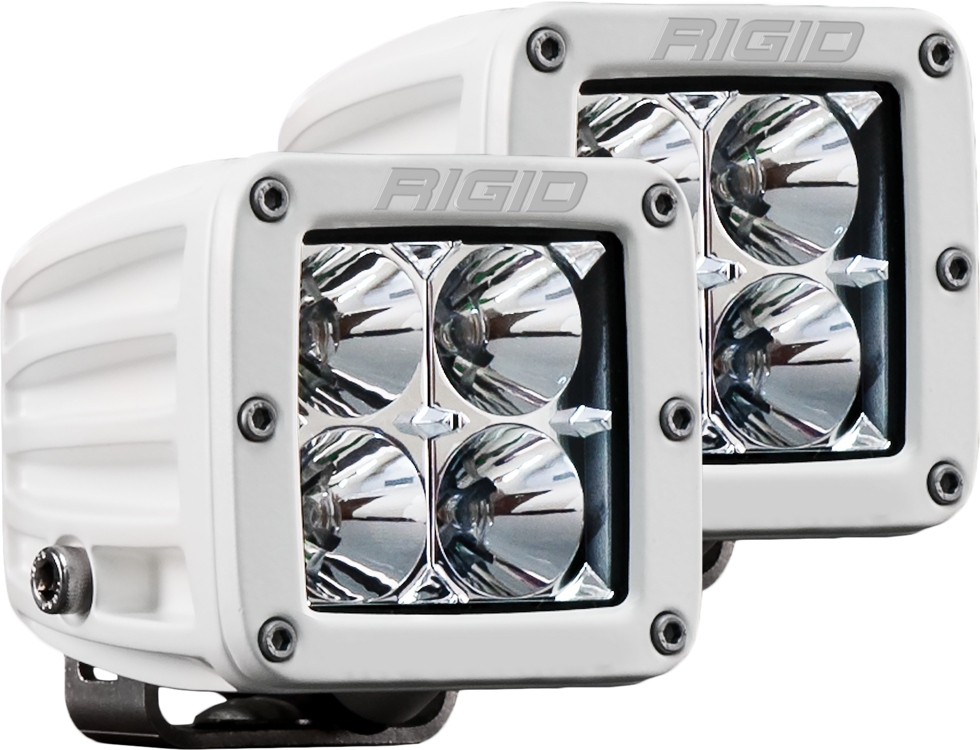 Hybrid Flood Surface Mount White Housing Pair D-Series Pro Rigid Industries