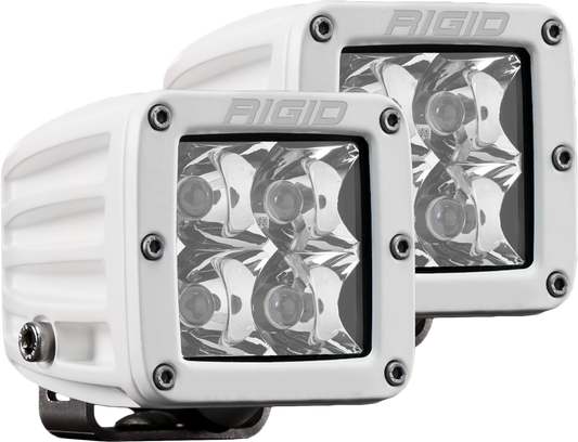 Hybrid Spot Surface Mount White Housing Pair D-Series Pro Rigid Industries