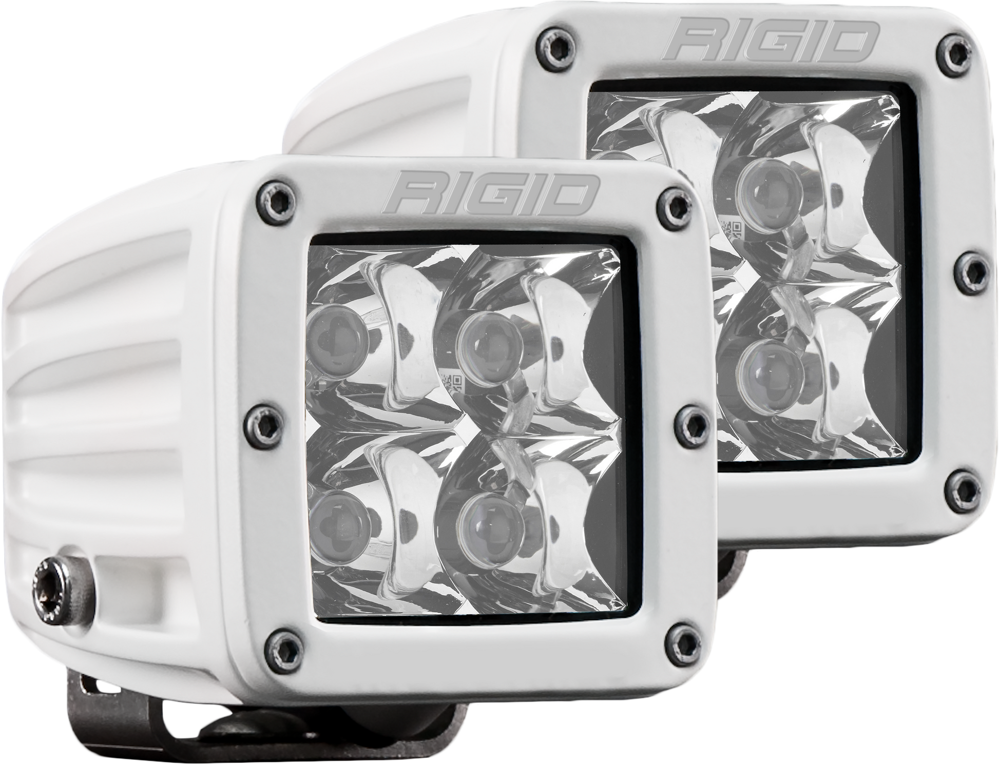 Hybrid Spot Surface Mount White Housing Pair D-Series Pro Rigid Industries