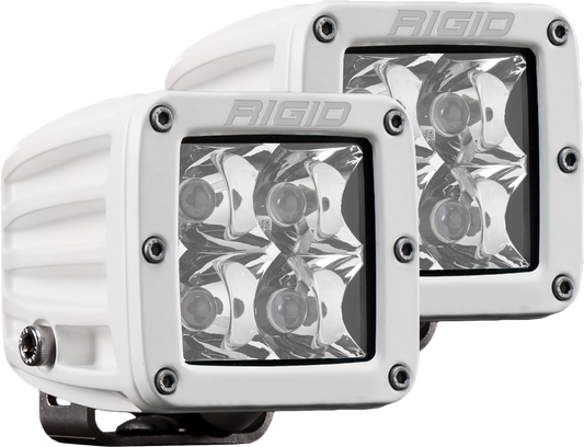 Hybrid Spot Surface Mount White Housing Pair D-Series Pro Rigid Industries