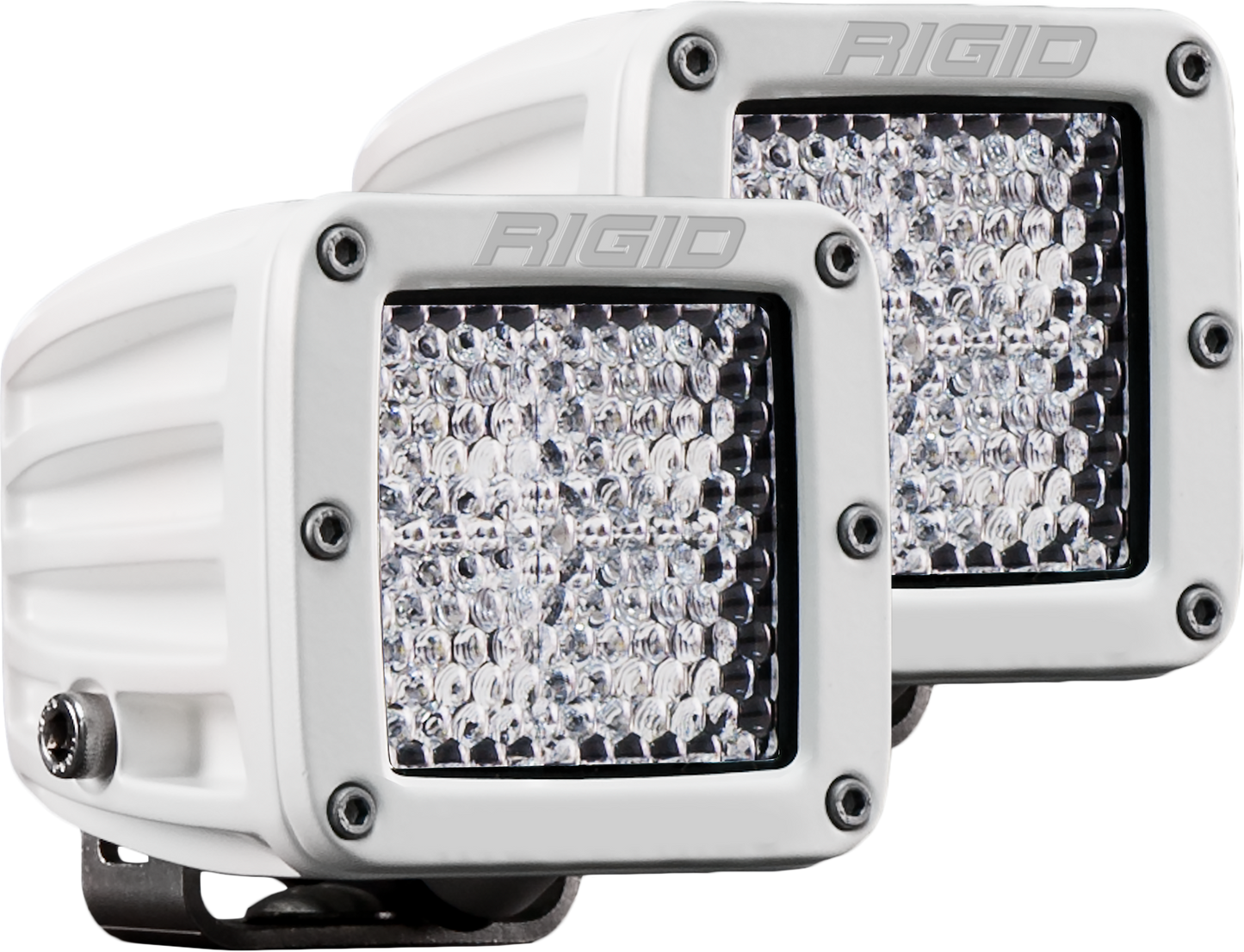 Hybrid Diffused Surface Mount White Housing Pair D-Series Pro Rigid Industries