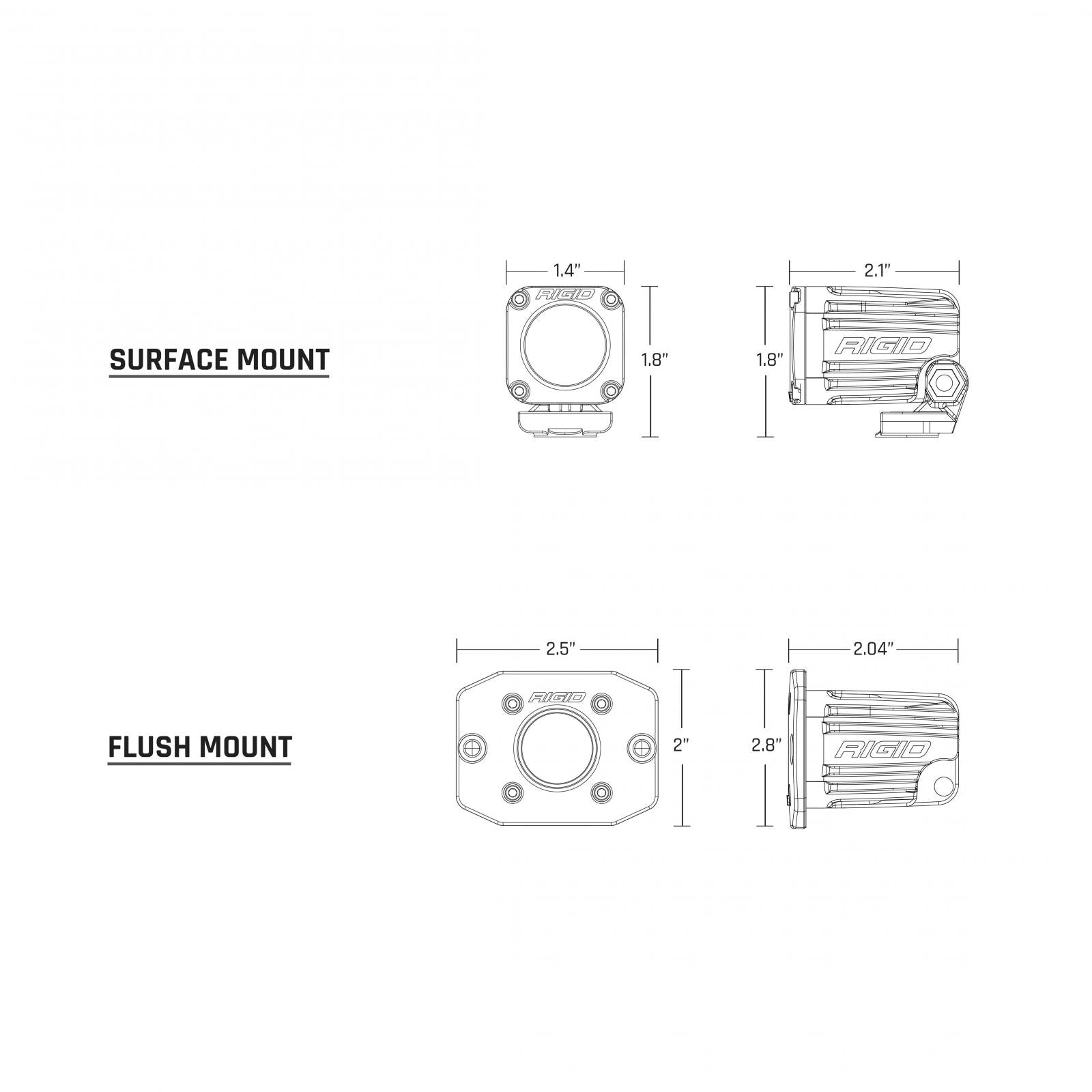 Ignite Flood Surface Mount White Housing Ignite Rigid Industries-2