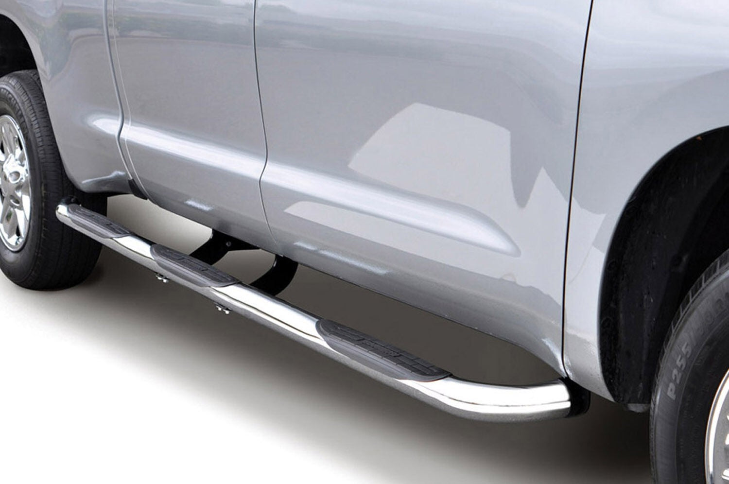 6000 Side Steps With Mounting Bracket Kit 1 Piece Wheel to Wheel Polished Stainless Steel 2015-2025 Ford F-150 Go Rhino-1