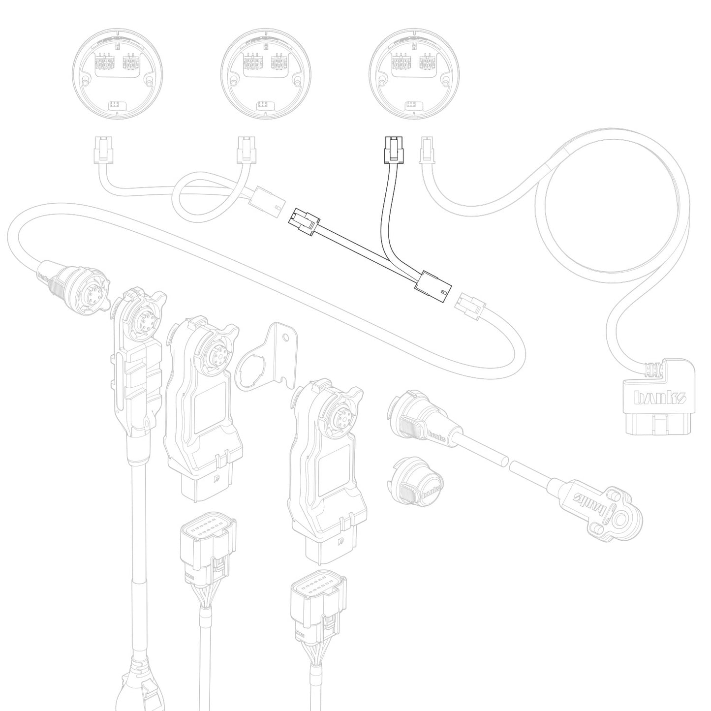B-Bus In Cab Y-Adapter for iDash 1.8 Banks Power-1