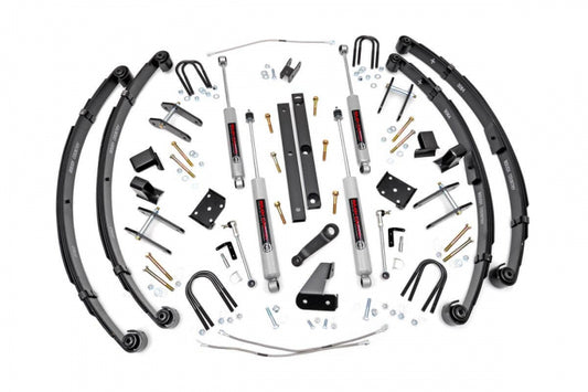 Rough Country 4.5 Inch Jeep X-Series Suspension Lift Kit Power Steering 87-95 4WD Jeep Wrangler YJ Rough Country