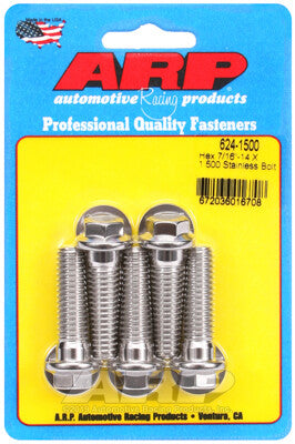 7/16-14 Hex 1/2 Wrenching Stainless Polished Bolts 5 Piece ARP Racing Products-14