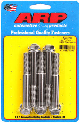 7/16-14 Hex 1/2 Wrenching Stainless Polished Bolts 5 Piece ARP Racing Products-7