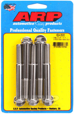 7/16-14 Hex 1/2 Wrenching Stainless Polished Bolts 5 Piece ARP Racing Products-6